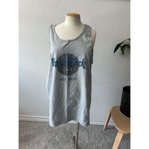 Vintage Men's Gray Hard Rock Cafe Key West Tank Top